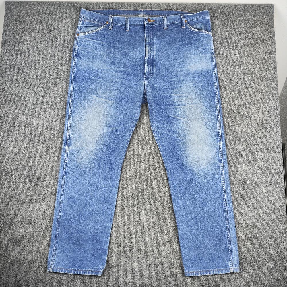 Wrangler Jeans Mens 40x32 Light Wash Blue Regular Straight Denim 13MWZ